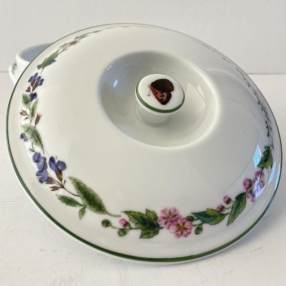 1990s Royal Worcester Porcelain Round Covered Casserole Dish Worcester Herbs - Picture 7 of 9